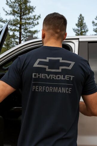 Chevrolet Performance American Flag T-Shirt - Officially Licensed Chevy USA Men's Tee in Saudi Arabia