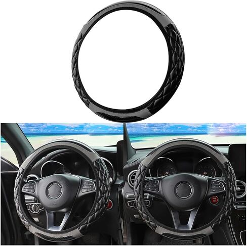 غطاء عجلة قيادة السيارة ، واقي عجلات من ألياف الكربون من الألياف الكربونية لمدة 14.5-15 بوصة ، وملحقات داخلية للسيارات غير مرنة غير مرنة ، عالمي لسيارات الدفع الرباعي ، سيدان ، شاحنة (رمادي) in Saudi Arabia