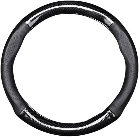 RYE for Dodge RAM 1500 Steering Wheel Cover, Leather Car Steering Wheel Cover Durable Breathable Carbon Fiber Texture Slip Resistant, for RAM 1500 2500 3500 Accessories - Black in Kuwait
