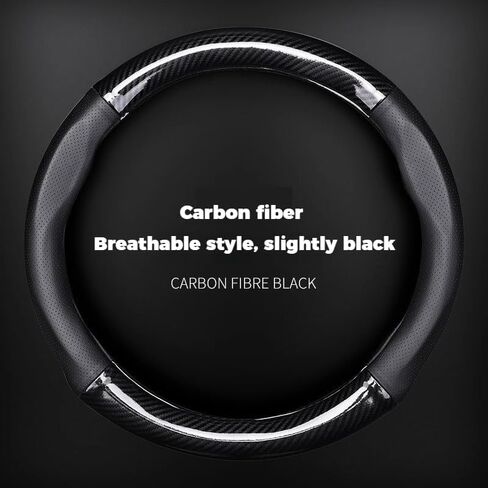 RYE for Dodge RAM 1500 Steering Wheel Cover, Leather Car Steering Wheel Cover Durable Breathable Carbon Fiber Texture Slip Resistant, for RAM 1500 2500 3500 Accessories - Black in Kuwait