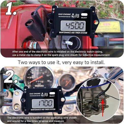 مقياس سرعة الدوران الصغيرة للمحرك ، مقياس القياس الرقمي لقياس Tach Gauge لمحرك 4 سكتة دماغية ومحرك 2 من السكتة الدماغ in Kuwait