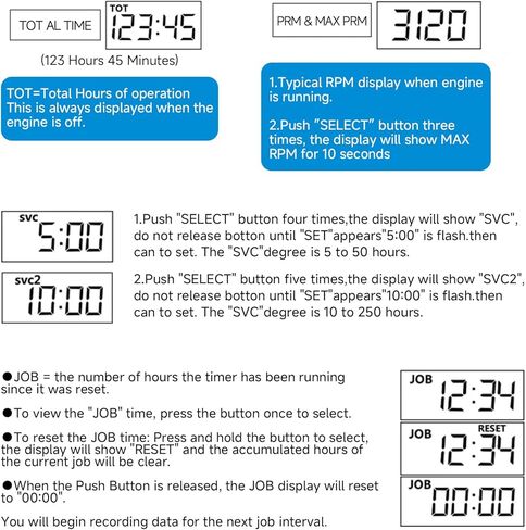 مقياس سرعة الدوران الصغيرة للمحرك ، مقياس القياس الرقمي لقياس Tach Gauge لمحرك 4 سكتة دماغية ومحرك 2 من السكتة الدماغ in Kuwait