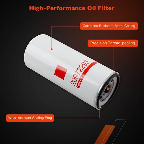 D12 D13 Oil Change Kit- Oil, Fuel & Water Separator Filter, 21707133 (x2), 21707132, 20972293, 23521528 Replaces LF3654,LF667, FF5507,FF5369W; BF7814, B76, B7685, PF7744 in Saudi Arabia