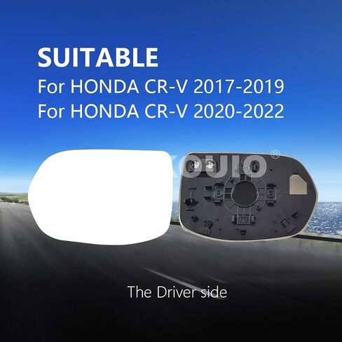 Driver Side Mirror Replacement Glass for Honda CRV CR-V 2017-2022,Backing Plate Power Heated Left Side View Mirror Glass for Honda CRV CR-V 2017 2018 2019 2020 2021 2022 in Saudi Arabia