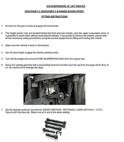 قابلة للتعديل 2 إعدادات قضبان رفع التعليق متوافقة مع Land Rover LR3 / Discovery 3 2005-2009 & LR4 / Discovery 4 2010-2016 & Range Rover Sport L320 2005-2013 ، Part# DA7531 / DA7531BLACK in Kuwait