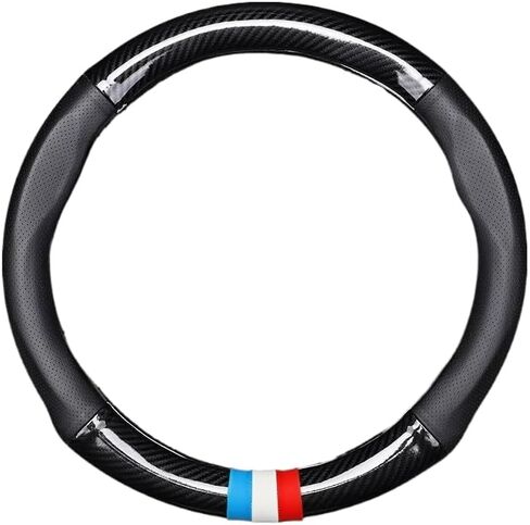 RYE for Dodge RAM 1500 Steering Wheel Cover, Leather Car Steering Wheel Cover Durable Breathable Carbon Fiber Texture Slip Resistant, for RAM 1500 2500 3500 Accessories - Black in Kuwait
