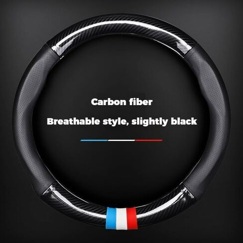 RYE for Dodge RAM 1500 Steering Wheel Cover, Leather Car Steering Wheel Cover Durable Breathable Carbon Fiber Texture Slip Resistant, for RAM 1500 2500 3500 Accessories - Black in Kuwait