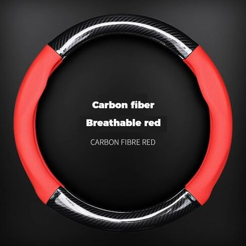RYE for Dodge RAM 1500 Steering Wheel Cover, Leather Car Steering Wheel Cover Durable Breathable Carbon Fiber Texture Slip Resistant, for RAM 1500 2500 3500 Accessories - Black in Kuwait