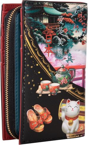 Nicole Lee Bifold Wallet, 7 Card Slots, Vegan Leather, RFID Blocking (AKIKO LA BELLEZA) in Saudi Arabia