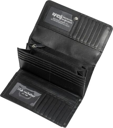 CLUTCH WALLET WITH CHECKBOOK & GUSSET BLACK in Saudi Arabia