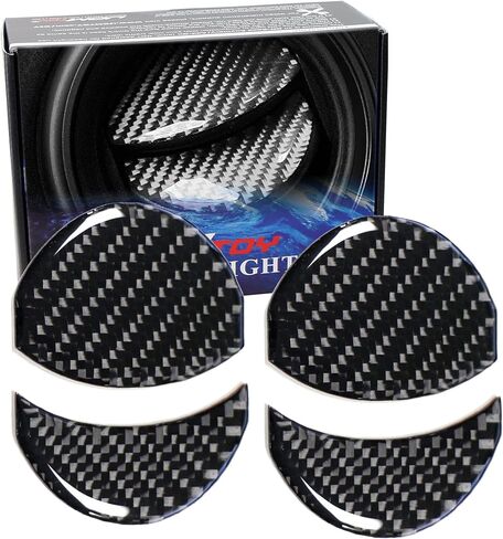 iJDMTOY 2-Set Gloss Black Real Carbon Fiber Overlay Decoration Trims Compatible with 2013-2016 Scion FR-S, 2017-2021 Toyota 86, 2013-2021 BRZ Side AC Vent Covers in Saudi Arabia