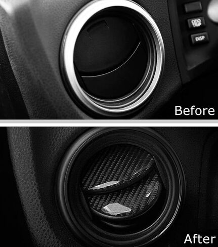 iJDMTOY 2-Set Gloss Black Real Carbon Fiber Overlay Decoration Trims Compatible with 2013-2016 Scion FR-S, 2017-2021 Toyota 86, 2013-2021 BRZ Side AC Vent Covers in Saudi Arabia