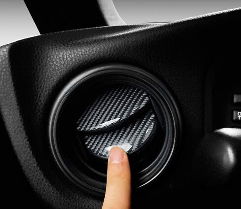 iJDMTOY 2-Set Gloss Black Real Carbon Fiber Overlay Decoration Trims Compatible with 2013-2016 Scion FR-S, 2017-2021 Toyota 86, 2013-2021 BRZ Side AC Vent Covers in Saudi Arabia