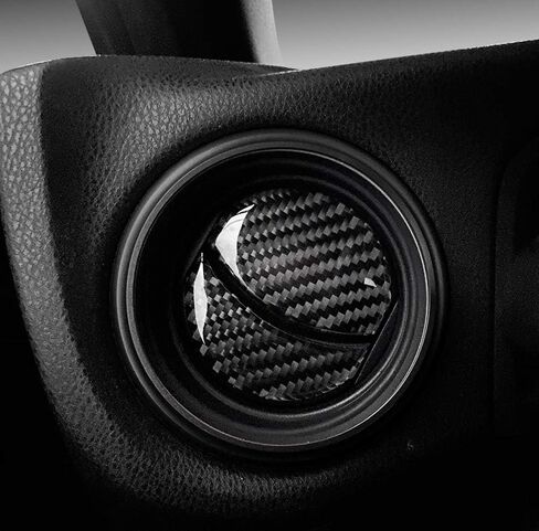iJDMTOY 2-Set Gloss Black Real Carbon Fiber Overlay Decoration Trims Compatible with 2013-2016 Scion FR-S, 2017-2021 Toyota 86, 2013-2021 BRZ Side AC Vent Covers in Saudi Arabia