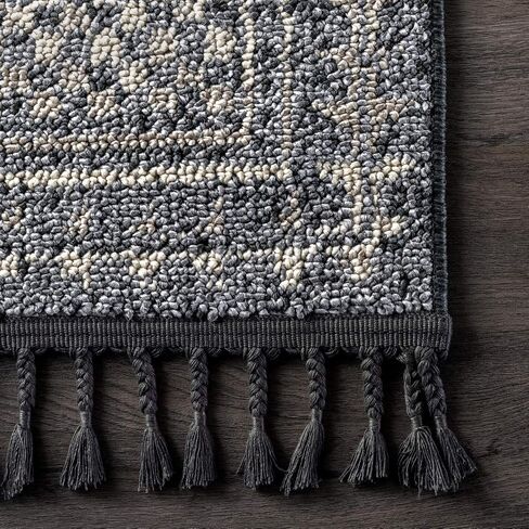 سجادة nuLOOM Claudia Diamond Tassel Runner، مقاس 2' 6' x 6'، عاجي in Saudi Arabia