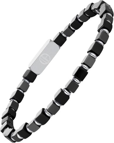 Bracelets for Men 5mm 100% Natural Stone Bracelet Handcrafted White Turquoise Black Onyx Beads Stretch Bracelet Jewelry Gifts for Mens Women in Saudi Arabia