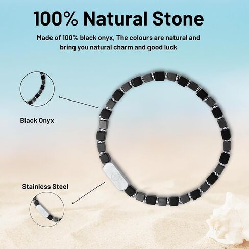 Bracelets for Men 5mm 100% Natural Stone Bracelet Handcrafted White Turquoise Black Onyx Beads Stretch Bracelet Jewelry Gifts for Mens Women in Saudi Arabia