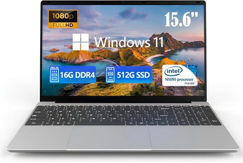 15.6 inch Laptop, RAM 4GB SSD 128GB, Celeron N5095, Window 11, WiFi, Bluetooth 4.2, USB 3.0, for Students and Business. in Saudi Arabia
