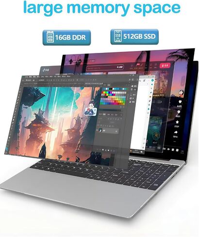 15.6 inch Laptop, RAM 4GB SSD 128GB, Celeron N5095, Window 11, WiFi, Bluetooth 4.2, USB 3.0, for Students and Business. in Saudi Arabia