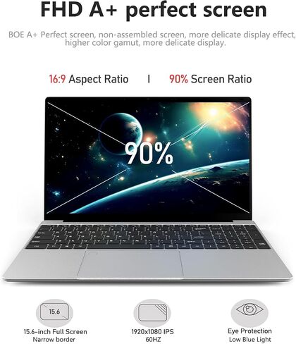 15.6 inch Laptop, RAM 4GB SSD 128GB, Celeron N5095, Window 11, WiFi, Bluetooth 4.2, USB 3.0, for Students and Business. in Saudi Arabia