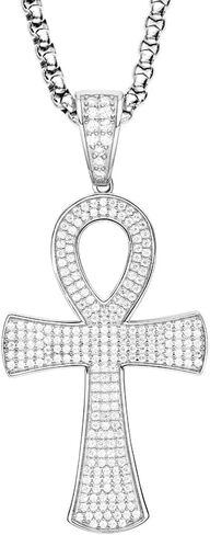 Diamond Cross Pendant for Men, Moissanite Necklace S925 Sterling Silver Pendant Charm Jewelry for Boyfriend Men Hiphop in Saudi Arabia