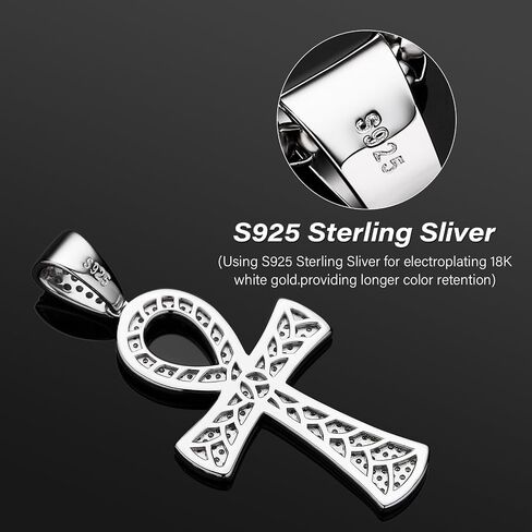 Diamond Cross Pendant for Men, Moissanite Necklace S925 Sterling Silver Pendant Charm Jewelry for Boyfriend Men Hiphop in Saudi Arabia