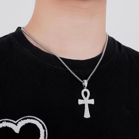 Diamond Cross Pendant for Men, Moissanite Necklace S925 Sterling Silver Pendant Charm Jewelry for Boyfriend Men Hiphop in Saudi Arabia