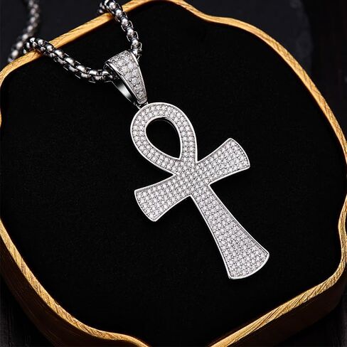Diamond Cross Pendant for Men, Moissanite Necklace S925 Sterling Silver Pendant Charm Jewelry for Boyfriend Men Hiphop in Saudi Arabia