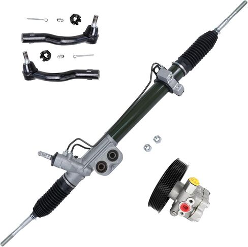 Detroit Axle - 4pc Rack and Pinion Kit for Nissan Armada Titan Pathfinder Armada Infiniti QX56 Power Steering Pump with Pulley Rack and Pinion Outer Tie Rods Replacement in Saudi Arabia