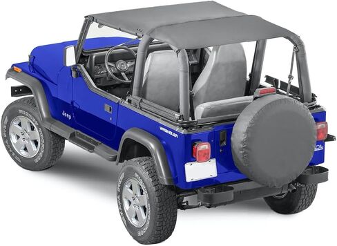 Bimini Top Plus, fits 1992-1995 Jeep YJ Wrangler, Black Denim in Saudi Arabia