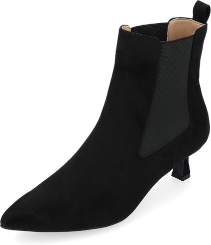 Journee Womens Tenlee Tru Comfort Foam Pull On Chelsea Kitten Heel Booties Brown in Saudi Arabia