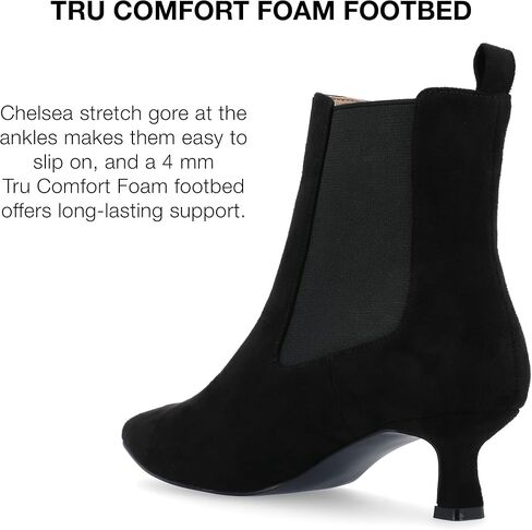 Journee Womens Tenlee Tru Comfort Foam Pull On Chelsea Kitten Heel Booties Brown in Saudi Arabia