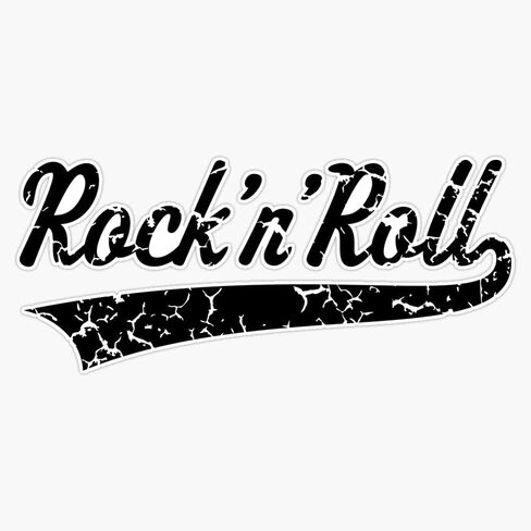 Rock 'N' Roll Vintage (Black) Vinyl Secal Wall Lapper Sticker 5 " in Kuwait