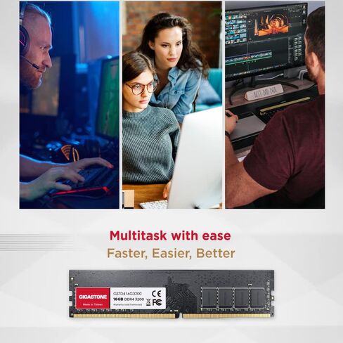 【ذاكرة DDR4 RAM】 مجموعة GIGASTONE 256 جيجابايت (16 × 16 جيجابايت) DDR4 2666 ميجا هرتز (2400 ميجا هرتز أو 2133 ميجا هرتز) PC4-21300 (PC4-19200/17000) CL19 1.2V UDIMM 288 Pin غير مخزنة وغير ECC عالية الأداء ترقية ذاكرة سطح المكتب للكمبيوتر in Saudi Arabia