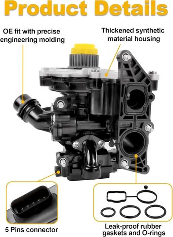 06L121012A مضخة ترموستات مضخة ترموستات مضخة المياه الكهربائية مع حشيات لـ A3 Q3 Q7 Beetle Passat 2.0L استبدال OE 06L12111J ، 06L121111H ، 06L121111G in Saudi Arabia