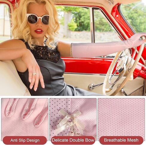 2 Pairs Women UV Sun Protection Driving Gloves, Long Open Fingertips Protective Gloves for Outdoor Sports Summer Supplies in Saudi Arabia