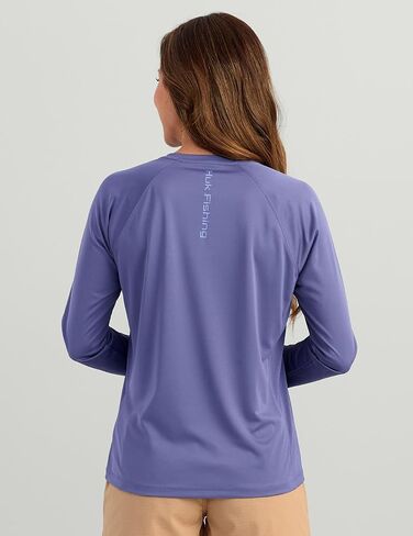 HUK Women's Pursuit Long Sleeve, Performance Shirt + Sun Protection, Skipper Blue in Saudi Arabia