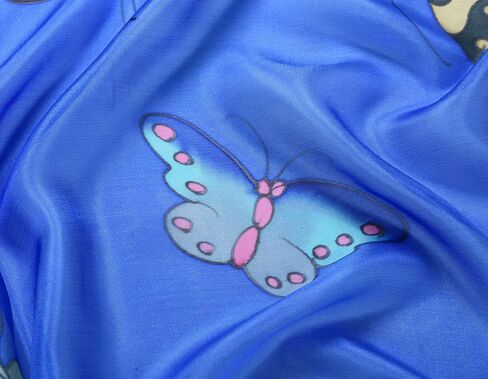 Invisible World Women's 100% Mulberry Silk Scarf Long Hand Painted Butterfly in Saudi Arabia