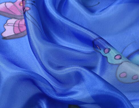 Invisible World Women's 100% Mulberry Silk Scarf Long Hand Painted Butterfly in Saudi Arabia