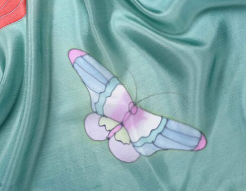 Invisible World Women's 100% Mulberry Silk Scarf Long Hand Painted Butterfly in Saudi Arabia