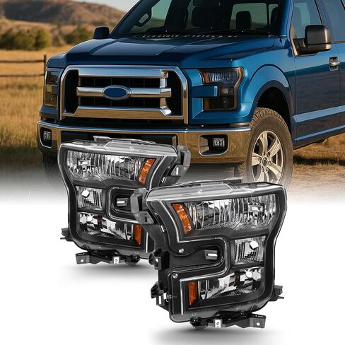Akkon - لعام 2015 2016 2017 Ford F -150 F150 Factory Halogen Model Model Black Housing Lamp in Kuwait