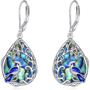 Blue Jay Earrings Sterling Silver Blue Jay Leverback Bird Jewelry Gifts for Bird Lover in Saudi Arabia