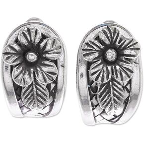 NOVICA Artisan Handmade Sterling Silver Drop Earrings Floral Thailand Hill Tribe [1 in L x 0.5 in W] ' Woven Flowers' in Saudi Arabia