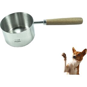 الفولاذ المقاوم للصدأ 1 كوب الكلب القط الغذاء قياس مغرفة للأغذية الجافة والرطبة، قياس دقيق للأرز والدقيق والحبوب in Kuwait