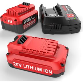 2Pack 6500mAh V20 Batteries for Craftsman 20V Max Battery CMCB202 CMCB204 CMCB206 + Dual Charger for Craftsman V20 Fast Charger in Saudi Arabia