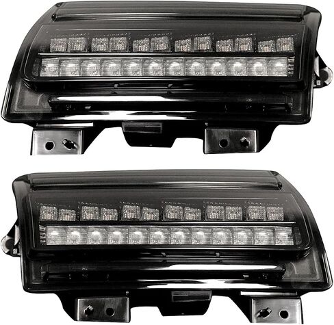 RECON - Fits 18-25 Jeep Wrangler JL & Gladiator Ultra Bright White DRL OLED Amber Scanning Switchback Turn Signals Fender Lights (Replaces OEM LED Only) (SMOKED LENS) in Saudi Arabia