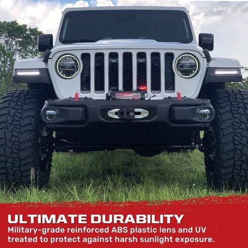 RECON - Fits 18-25 Jeep Wrangler JL & Gladiator Ultra Bright White DRL OLED Amber Scanning Switchback Turn Signals Fender Lights (Replaces OEM LED Only) (SMOKED LENS) in Saudi Arabia