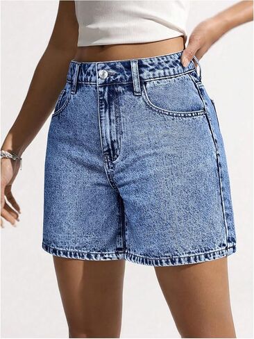 WDIRARA Women's Bow Embroidered Denim Shorts Y2k Straight Leg Jean Shorts in Saudi Arabia