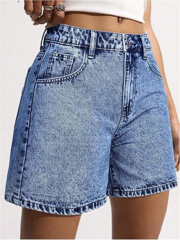 WDIRARA Women's Bow Embroidered Denim Shorts Y2k Straight Leg Jean Shorts in Saudi Arabia