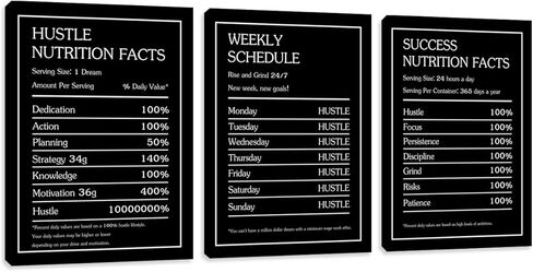 ملصقات ديكور الجدار التحفيزية ملصقات الجدار الملهمة مجموعة اللوحات الجدار اللوحات المؤطرة لمكتب غرفة المعيشة ديكورات جدار صور ملصق طباعة ديكور جدار العمل الفني (36'W x 16'H) in Kuwait